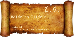 Balázs Illés névjegykártya